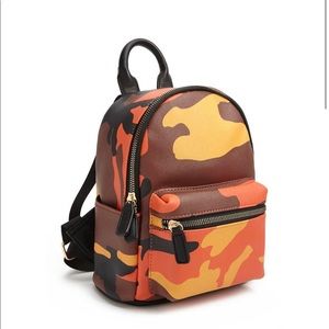 Orange/Black Camouflage Print Cute Mini BackPack
